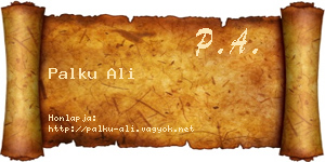 Palku Ali névjegykártya